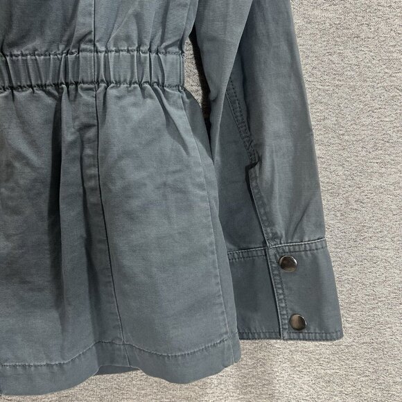 Gap Parka Jacket Women XS Pockets Denim Zip Up Long Sleeve 100% Cotton Gray - Picture 5 of 12